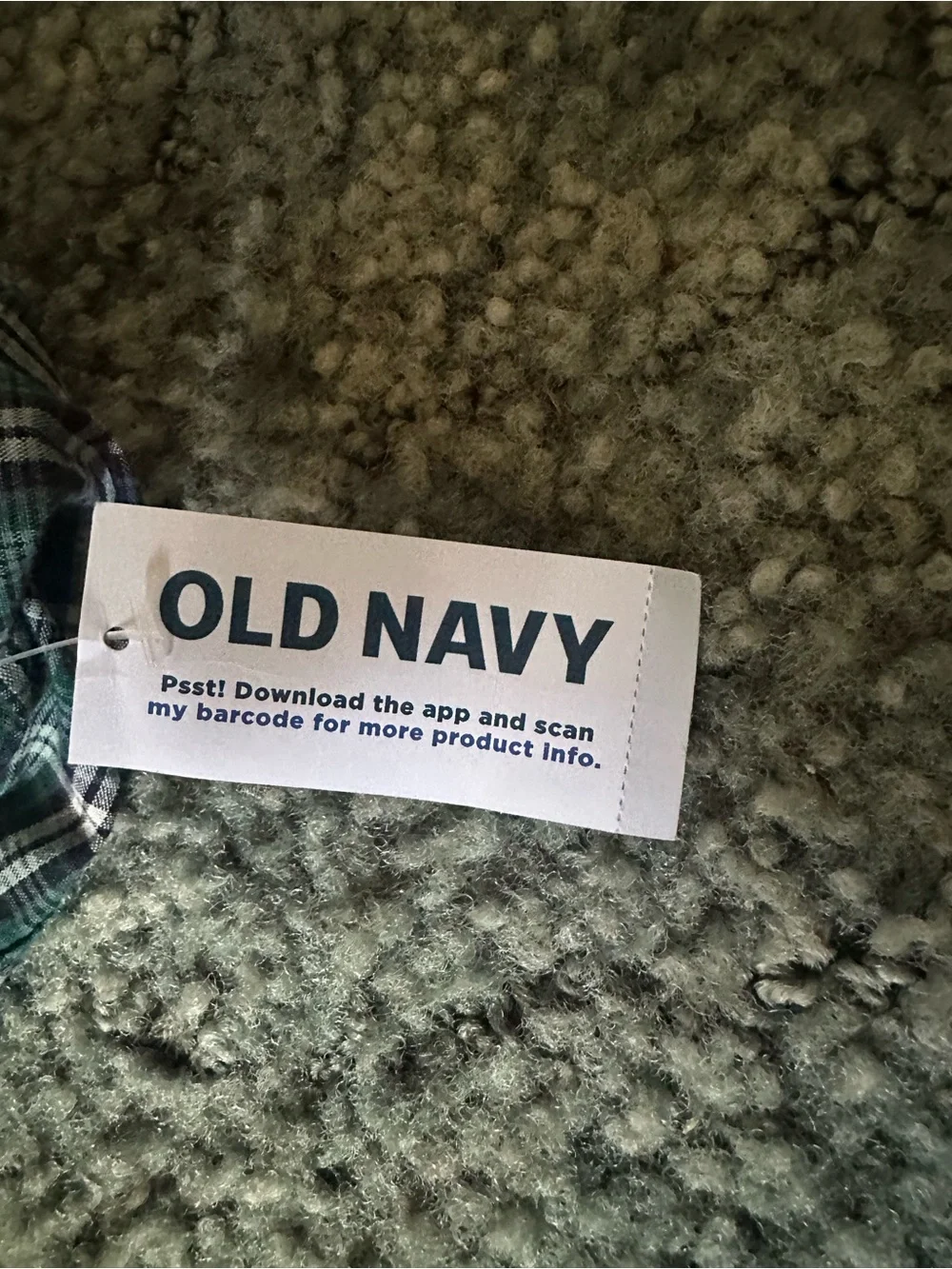 Old Navy Green and White Plaid Button-Down Shirt